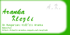 aranka klezli business card